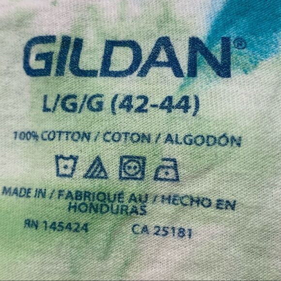 NWOT Stop Hate Tie Dye V-Neck T-Shirt Sz L - Picture 4 of 5